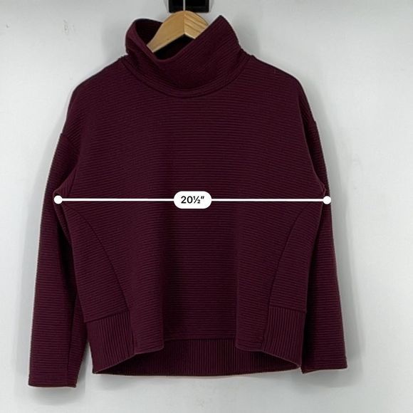 RBX Burgundy Ribbed Turtleneck Sweatshirt - Picture 7 of 12